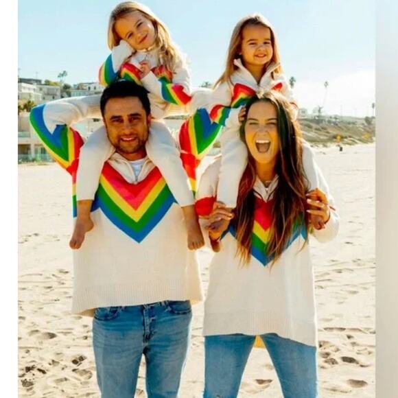 Show Me Your Mumu Rainbow Slope Weston Half Zip Pullover Sweater Knit Small - Picture 2 of 13